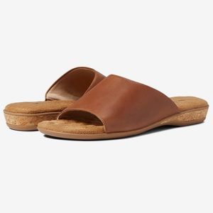 Brown leather slides size 6